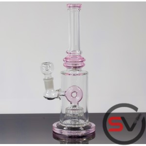 INFINITY RING GLASS WATER PIPE PINK 12inch